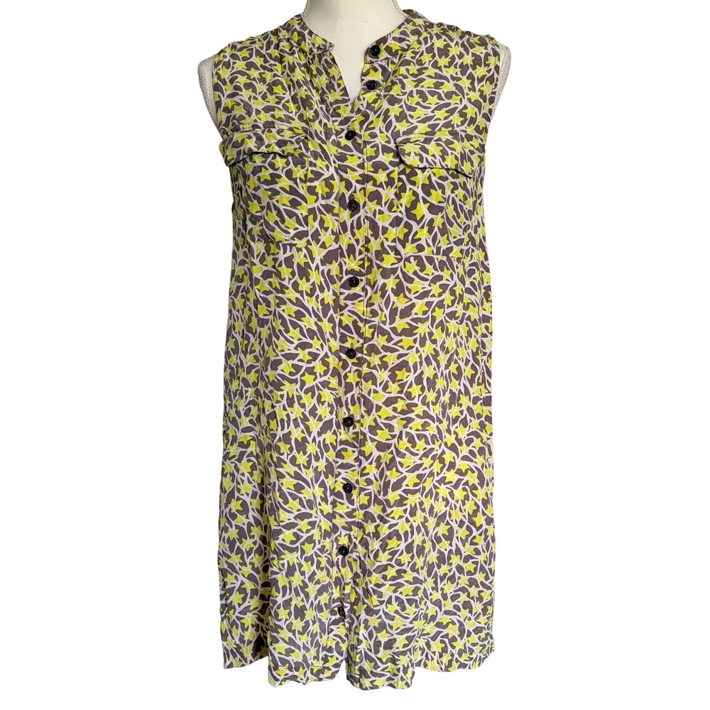 Equipment Femme Michaela Silk Shirt Dress Star Floral Print Sleeveless M